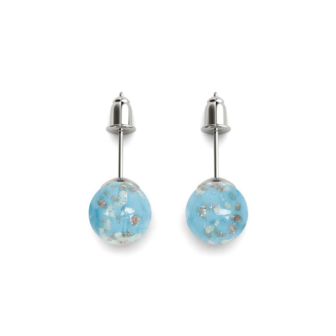 Cerulean | .925 Sterling Silver | Firefly Glass Stud Earrings